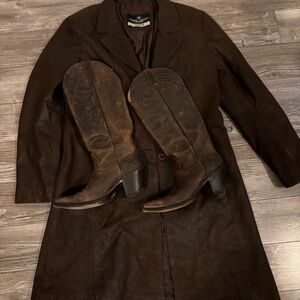 VINTAGE NOMAR LEATHER COLLECTION VOGUE KNEE LENGTH  M BUTTER SOFT only jacket